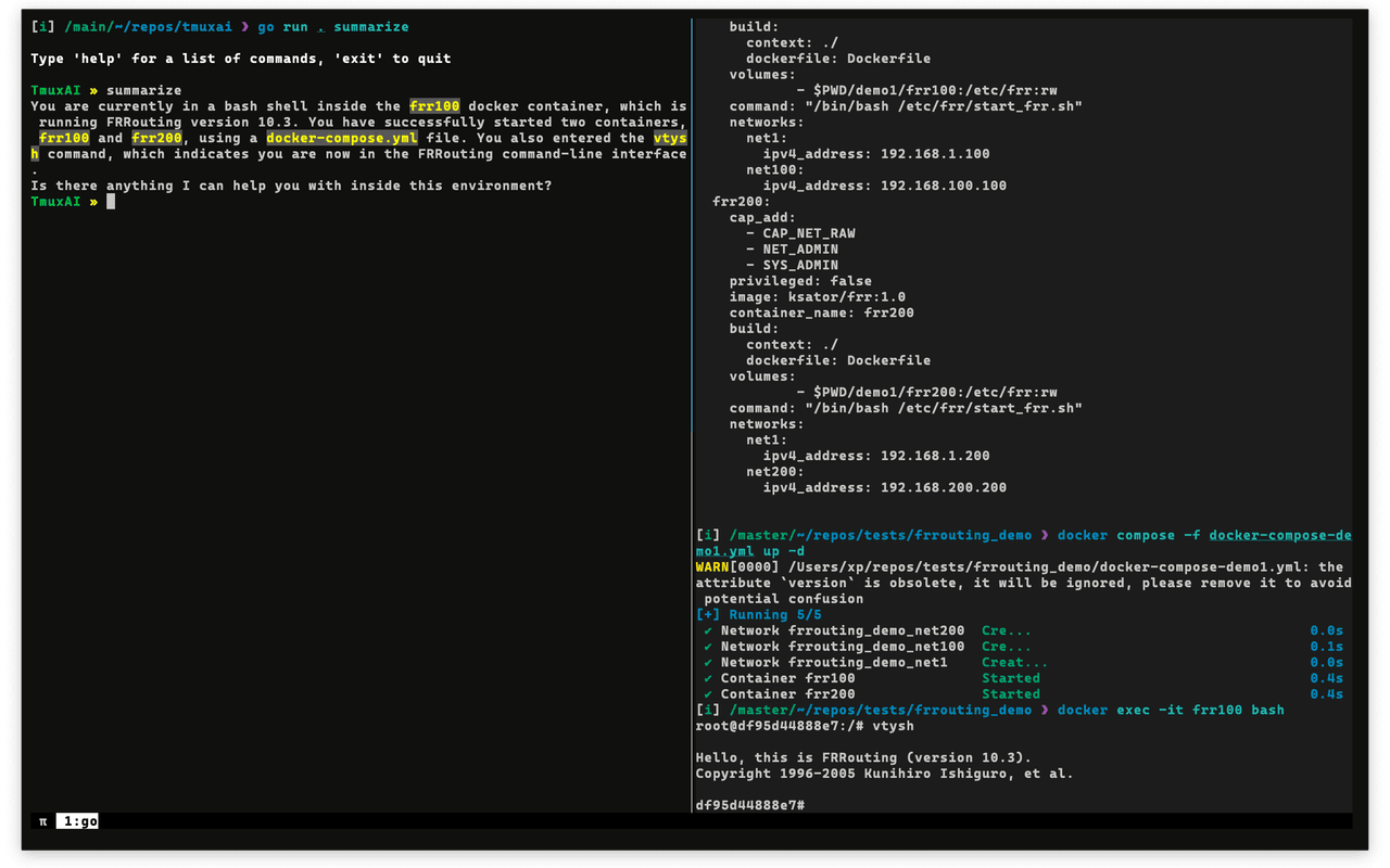 TmuxAI Summarizing Terminal Output